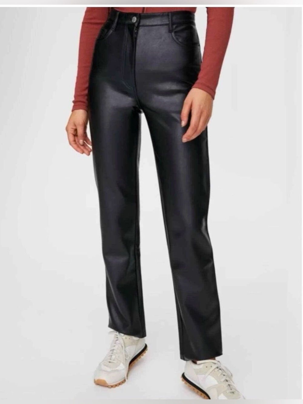 Aritzia Wilfred Melina Vegan Leather Straight Leg Pants 2